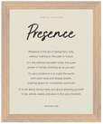 Presence Word of Intention Framed print 40x50 cm / 16x20″ Wood frame Linen paper