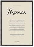 Presence Word of Intention Framed print A2 (42 x 59.4 cm) Black frame Linen paper