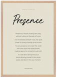 Presence Word of Intention Framed print A2 (42 x 59.4 cm) Wood frame Linen paper