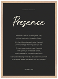 Presence Word of Intention Framed print 50x70 cm / 20x28″ Wood frame Carbon paper