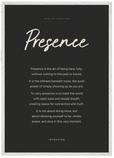 Presence Word of Intention Framed print A1 (59.4 x 84.1 cm) White frame Carbon paper