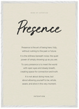 Presence Word of Intention Framed print A1 (59.4 x 84.1 cm) White frame Linen paper