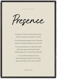 Presence Word of Intention Framed print 70x100 cm / 28x40″ Black frame Linen paper