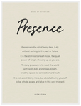 Presence Word of Intention Framed print 60x80 cm / 24x32″ White frame Linen paper