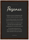 Presence Word of Intention Framed print 21x29.7 cm / 8x12" Dark wood frame Carbon paper