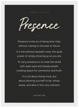Presence Word of Intention Framed print 21x29.7 cm / 8x12" White frame Carbon paper
