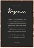 Presence Word of Intention Framed print A3 (29.7 x 42 cm) Dark wood frame Carbon paper
