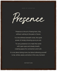 Presence Word of Intention Framed print 40x50 cm / 16x20″ Dark wood frame Carbon paper