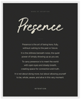 Presence Word of Intention Framed print 40x50 cm / 16x20″ White frame Carbon paper