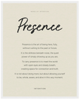 Presence Word of Intention Framed print 40x50 cm / 16x20″ White frame Linen paper