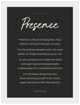 Presence Word of Intention Framed print A2 (42 x 59.4 cm) White frame Carbon paper
