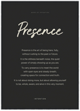 Presence Word of Intention Framed print 50x70 cm / 20x28″ Black frame Carbon paper