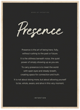 Presence Word of Intention Framed print 50x70 cm / 20x28″ Wood frame Carbon paper