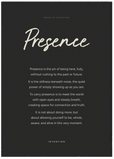 Presence Word of Intention Framed print A1 (59.4 x 84.1 cm) Black frame Carbon paper