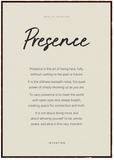 Presence Word of Intention Framed print 70x100 cm / 28x40″ Dark wood frame Linen paper