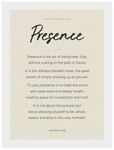 Presence Word of Intention Framed print 70x100 cm / 28x40″ White frame Linen paper