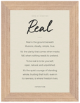 Real Word of Intention Framed print 13x18 cm / 5x7″ Wood frame Linen paper