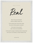 Real Word of Intention Framed print 30x40 cm / 12x16″ White frame Linen paper