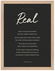 Real Word of Intention Framed print 30x40 cm / 12x16″ Wood frame Carbon paper