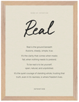 Real Word of Intention Framed print 30x40 cm / 12x16″ Wood frame Linen paper