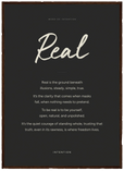 Real Word of Intention Framed print 13x18 cm / 5x7″ Dark wood frame Carbon paper