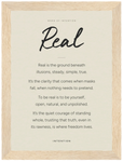 Real Word of Intention Framed print 13x18 cm / 5x7″ Wood frame Linen paper