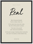 Real Word of Intention Framed print 30x40 cm / 12x16″ Black frame Linen paper