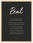 Real Word of Intention Framed print 30x40 cm / 12x16″ Wood frame Carbon paper