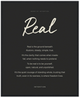 Real Word of Intention Framed print 40x50 cm / 16x20″ Black frame Carbon paper