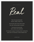 Real Word of Intention Framed print 40x50 cm / 16x20″ White frame Carbon paper
