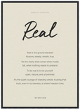 Real Word of Intention Framed print 50x70 cm / 20x28″ Black frame Linen paper