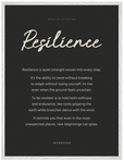 Resilience Word of Intention Framed print 60x80 cm / 24x32″ White frame Carbon paper