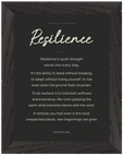 Resilience Word of Intention Framed print 60x80 cm / 24x32″ Black frame Carbon paper