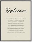 Resilience Word of Intention Framed print 60x80 cm / 24x32″ Black frame Linen paper