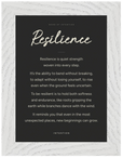 Resilience Word of Intention Framed print 13x18 cm / 5x7″ White frame Carbon paper
