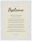 Resilience Word of Intention Framed print 13x18 cm / 5x7″ White frame Linen paper