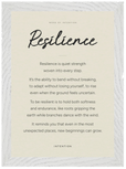 Resilience Word of Intention Framed print 21x29.7 cm / 8x12" White frame Linen paper