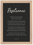 Resilience Word of Intention Framed print 21x29.7 cm / 8x12" Wood frame Carbon paper