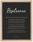 Resilience Word of Intention Framed print 30x40 cm / 12x16″ Wood frame Carbon paper