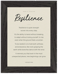 Resilience Word of Intention Framed print A3 (29.7 x 42 cm) Black frame Linen paper