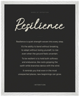 Resilience Word of Intention Framed print 40x50 cm / 16x20″ White frame Carbon paper