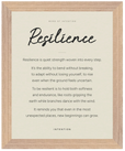 Resilience Word of Intention Framed print 40x50 cm / 16x20″ Wood frame Linen paper