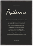 Resilience Word of Intention Framed print A2 (42 x 59.4 cm) Black frame Carbon paper