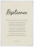 Resilience Word of Intention Framed print A2 (42 x 59.4 cm) White frame Linen paper