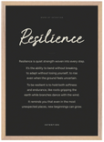 Resilience Word of Intention Framed print A2 (42 x 59.4 cm) Wood frame Carbon paper