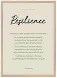Resilience Word of Intention Framed print A2 (42 x 59.4 cm) Wood frame Linen paper