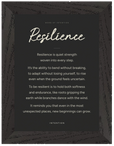 Resilience Word of Intention Framed print 50x70 cm / 20x28″ Black frame Carbon paper