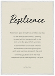 Resilience Word of Intention Framed print A1 (59.4 x 84.1 cm) White frame Linen paper