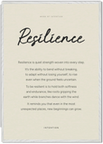 Resilience Word of Intention Framed print 70x100 cm / 28x40″ White frame Linen paper