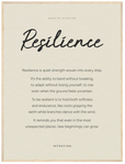 Resilience Word of Intention Framed print 60x80 cm / 24x32″ Wood frame Linen paper